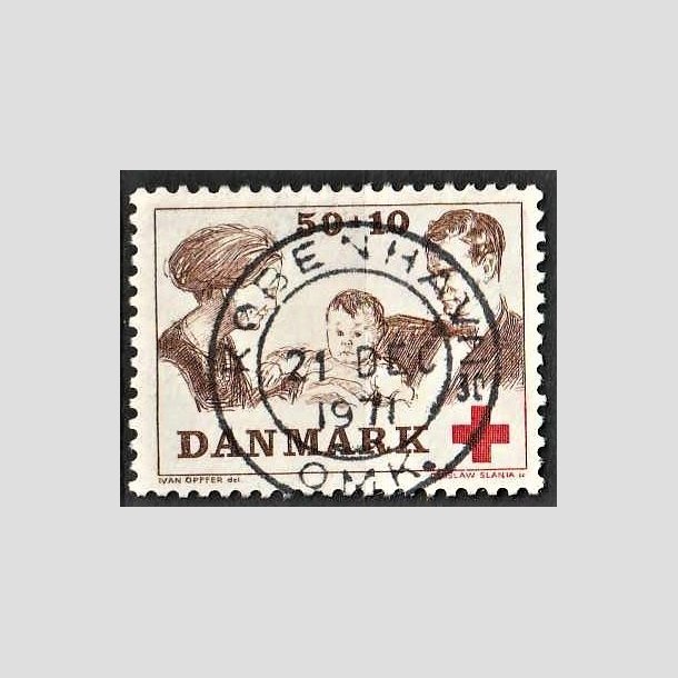 FRIMRKER DANMARK | 1969 - AFA 491 - Dans Rde Kors tillgsvrdi - 50 + 10 re brun/rd - Pragt Stemplet