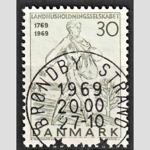 FRIM�RKER DANMARK | 1969 - AFA 477 - Landhusholdningsselskabet 200 �r - 30 �re gr�n - Pragt Stemplet