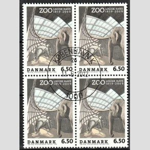 FRIMRKER DANMARK | 2009 - AFA 1579 - Zoologisk Have - 6,50 Kr. flerfarvet i 4-blok - Pragt Stemplet