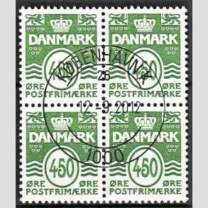 FRIMRKER DANMARK | 2005 - AFA 1448 - Blgelinie - 450 re grn i 4-blok - Pragt Stemplet