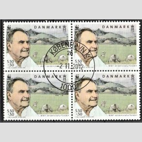 FRIMRKER DANMARK | 2009 - AFA 1570 - WWF - 5,50 + 0,50 Kr. flerfarvet i 4-blok - Pragt Stemplet