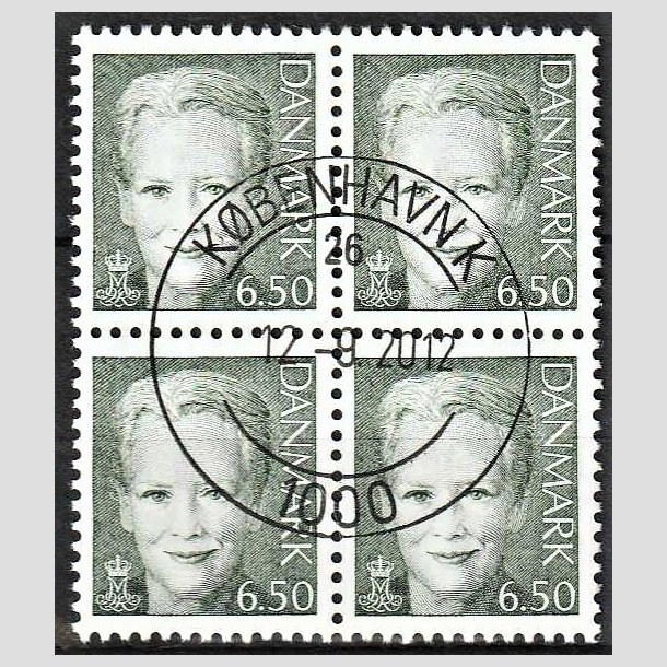 FRIMRKER DANMARK | 2002 - AFA 1305 - Dronning Margrethe II - 6,50 stlgrn i 4-blok - Pragt Stemplet
