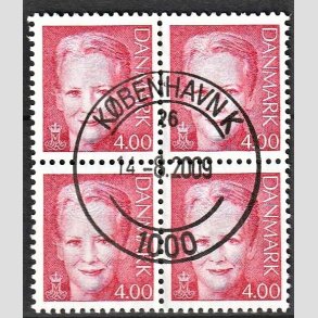 FRIMRKER DANMARK | 2000 - AFA 1242 - Dronning Margrethe - 4,00 Kr. rd i 4-blok - Pragt Stemplet