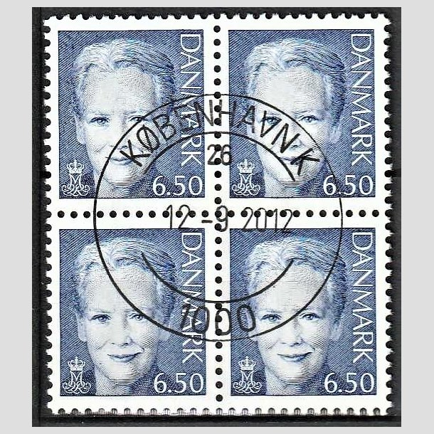 FRIMRKER DANMARK | 2008 - AFA 1523 - Dronning Margrethe II - 6,50 bl i 4-blok - Pragt Stemplet