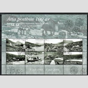 FRIM�RKER F�R�ERNE | 2003 | AFA 452-59 | F�r�ske posthuse 100 �r. - Miniark flerfarvet - Stemplet