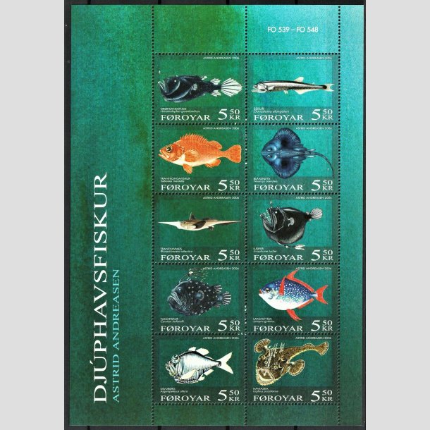 FRIMRKER FRERNE | 2006 | AFA 539-48 | Dybhavsfisk - Miniark flerfarvet - Postfrisk