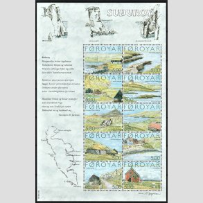 FRIM�RKER F�R�ERNE | 2004 | AFA 467-76 | Malerier af �en Suduroy - Miniark flerfarvet - Postfrisk