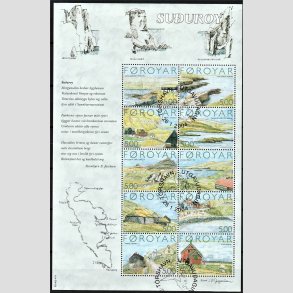 FRIM�RKER F�R�ERNE | 2004 | AFA 467-76 | Malerier af �en Suduroy - Miniark flerfarvet - Stemplet