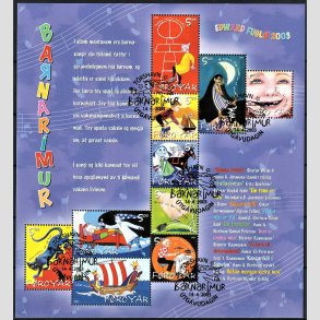 FRIM�RKER F�R�ERNE | 2003 | AFA 440-49 | B�rnesange - Miniark flerfarvet - Stemplet