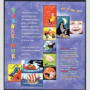 FRIM�RKER F�R�ERNE | 2003 | AFA 440-49 | B�rnesange - Miniark flerfarvet - Postfrisk