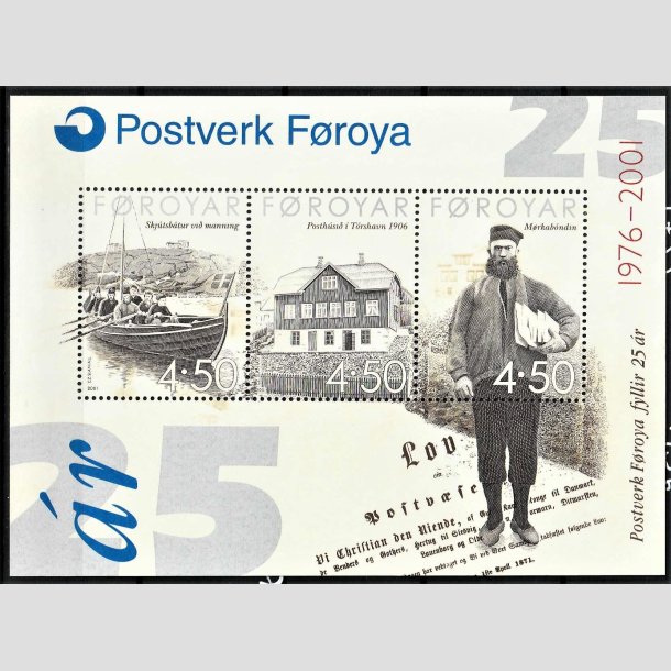 FRIMRKER FRERNE | 2001 | AFA 385-87 | Postverk Froya 25 r. - Miniark flerfarvet - Postfrisk