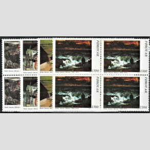 FRIMRKER FRERNE | 1991 - AFA 217-20 - Malerier Joensen-Mikines - 340 - 1300 re flerfarvet komplet st i 4-blok - Postfrisk