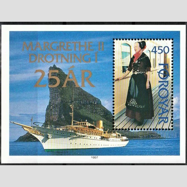 FRIMRKER FRERNE | 1997 - AFA 302 - Dronning i 25 r. - Miniark 4,50 kr. flerfarvet - Postfrisk