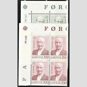 FRIMRKER FRERNE | 1980 | AFA 47,48 | Europamrker, bermte personer - 150 + 200 re i komplet st marginal 4-blokke - Postfrisk