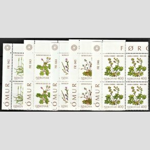 FRIMRKER FRERNE | 1980 | AFA 42-46 | Fjeldblomster - 90 - 400 re i komplet st marginal 4-blokke - Postfrisk