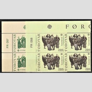 FRIM�RKER F�R�ERNE | 1981 | AFA 57,58 | Europam�rker, Folkore. - 150 + 200 �re i komplet s�t marginal 4-blokke - Postfrisk