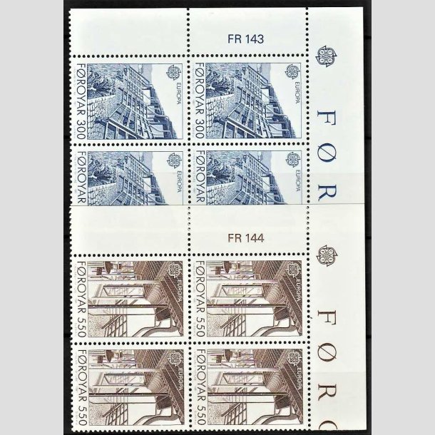 FRIMRKER FRERNE | 1987 | AFA 143,144 | Europamrker - 300 + 550 re i komplet st marginal 4-blokke - Postfrisk