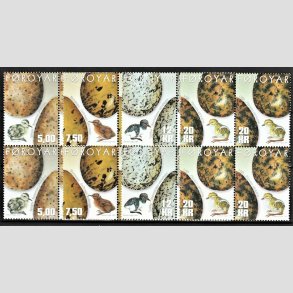 FRIM�RKER F�R�ERNE | 2002 - AFA 419-22 | Fugle�g - 5,00 - 20,00 kr. Komplet s�t i 4-blokke - Postfrisk