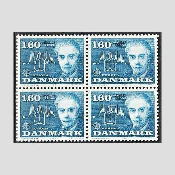 FRIMRKER DANMARK | 1980 - AFA 696 - Europamrker - 1,60 Kr. bl i 4-blok - Postfrisk