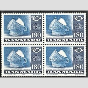 FRIMRKER DANMARK | 1980 - AFA 705 - Fllesnordisk udgave - 1.80 Kr.bl/grbl/sortbl i 4-blok - Postfrisk