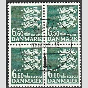 FRIMRKER DANMARK | 1988 - AFA 900 - Rigsvben - 6,60 Kr. grn i 4-blok - Lux Stemplet Odense