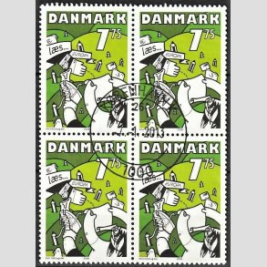 FRIMRKER DANMARK | 2008 - AFA 1547 - Europamrke - 7,75 Kr. flerfarvet i 4-blok - Pragt Stemplet
