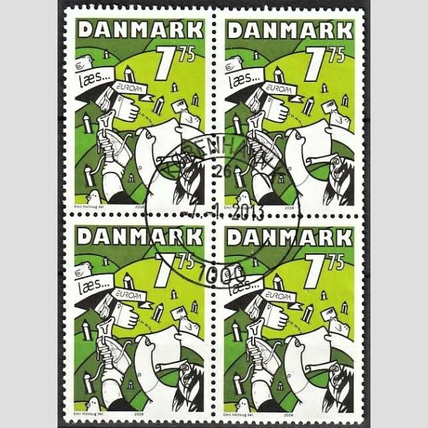 FRIMRKER DANMARK | 2008 - AFA 1547 - Europamrke - 7,75 Kr. flerfarvet i 4-blok - Pragt Stemplet