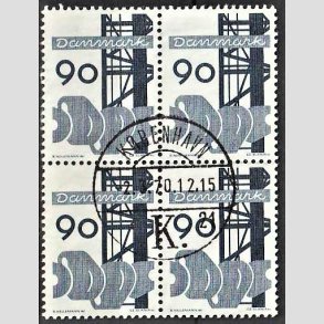 FRIMRKER DANMARK | 1968 - AFA 476 - Danmarks industri - 90 re bl i 4-blok - Pragt Stemplet