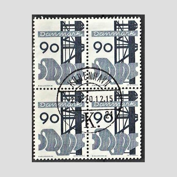 FRIMRKER DANMARK | 1968 - AFA 476 - Danmarks industri - 90 re bl i 4-blok - Pragt Stemplet