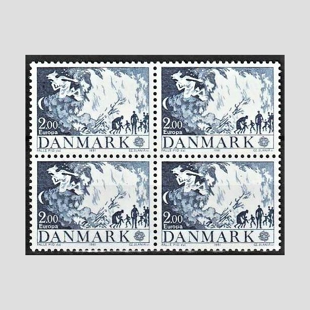 FRIMRKER DANMARK | 1981 - AFA 728 - Folklore - 2,00 Kr. bl i 4-blok - Postfrisk