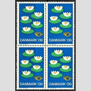 FRIMRKER DANMARK | 1977 - AFA 632 - Nordisk Rds 25. session - 130 re bl/grn/gul i 4-blok - Postfrisk