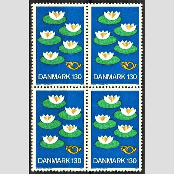 FRIMRKER DANMARK | 1977 - AFA 632 - Nordisk Rds 25. session - 130 re bl/grn/gul i 4-blok - Postfrisk