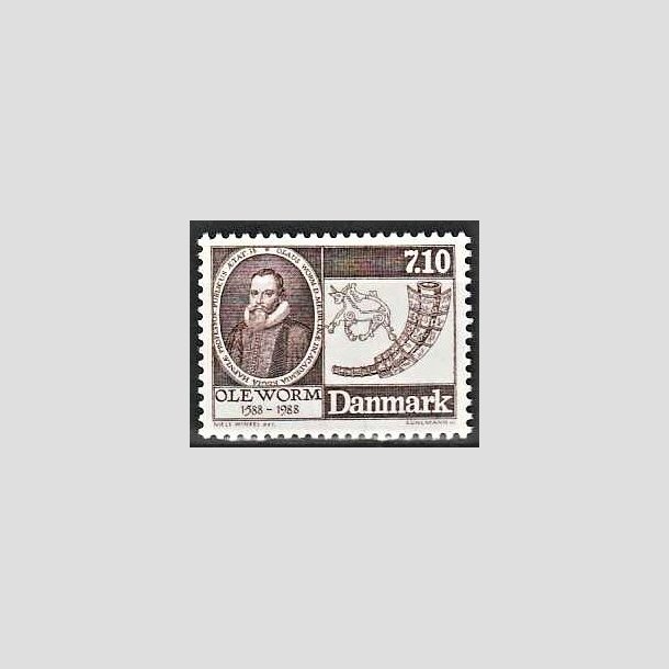 FRIMRKER DANMARK | 1988 - AFA 905 - Naturforskeren Ole Worm  - 7,10 Kr. brun - Postfrisk