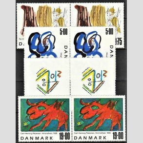 FRIMRKER DANMARK | 1998 - AFA 1187-90 - Frimrkekunst 1. - 3,75 - 19,00 Kr. flerfarvet i parstykker - Postfrisk