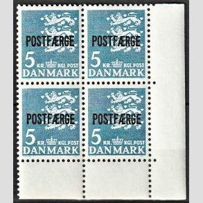 FRIMRKER DANMARK | 1967-75 - AFA 50 - 5 kr. bl POSTFRGE i 4-blok - Postfrisk