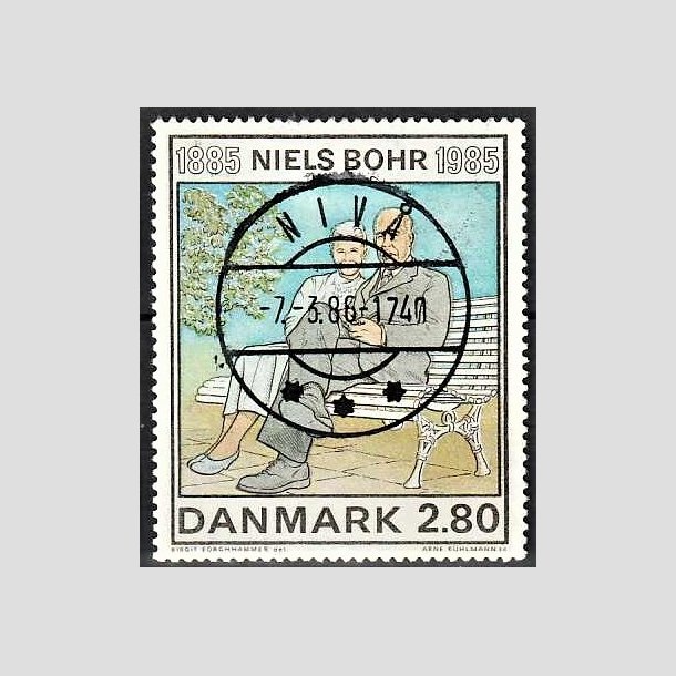 FRIMRKER DANMARK | 1985 - AFA 842 - Niels Bohr - 2,80 Kr. flerfarvet - Pragt Stemplet Niv