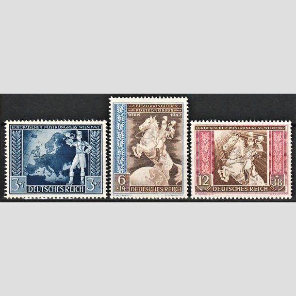 FRIMRKER TYSK RIGE: 1942 | AFA 815-17 | Europisk postforening - 3 - 12 pf. + (7-38) pf. - Postfrisk