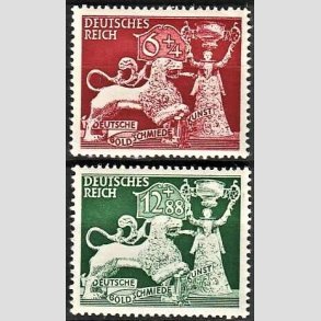 FRIM�RKER TYSK RIGE: 1942 | AFA 811,812 | Guldsmede kunst - 6 + 12 pf. (+4 + 88 pf.) - Postfrisk