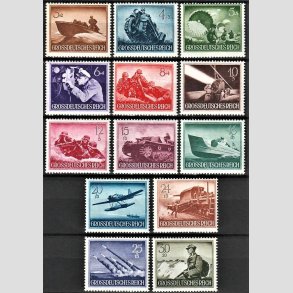 FRIM�RKER TYSK RIGE: 1944 | AFA 869-81 | Heltemindedagen - 3 + 30 pf. + (2 - 20 pf.) - Postfrisk