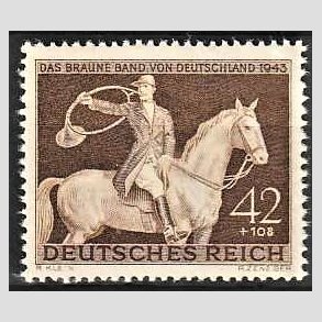 FRIM�RKER TYSK RIGE: 1943 | AFA 851 | Brune b�nd - 42 + 108 pf. brun - Postfrisk