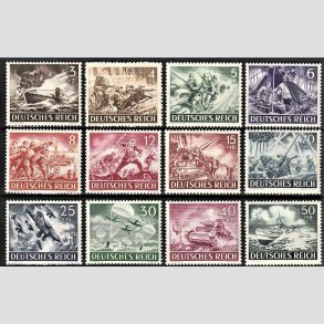 FRIM�RKER TYSK RIGE: 1943 | AFA 826-37 | Heltemindedagen - 3 + 50 pf. + (2 - 50 pf.) - Postfrisk