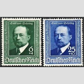 FRIM�RKER TYSK RIGE: 1940 | AFA 755,756 | Emil von Behring. - 6 + 25 pf. + (4,10 pf.) - Postfrisk