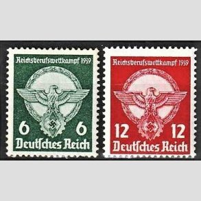 FRIM�RKER TYSK RIGE: 1939 | AFA 684,685 | Rigsfagkonkurrence. - 6 + 12 pf. - Postfrisk