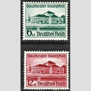 FRIM�RKER TYSK RIGE: 1938 | AFA 668,669 | Gauteater Saarpfalz - 6 + 12 pf. + (4,8 pf.) - Postfrisk