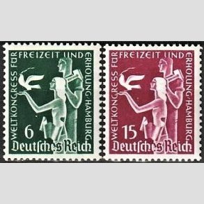 FRIM�RKER TYSK RIGE: 1936 | AFA 617,618 | Fritids kongres. - 6 + 15 pf. - Postfrisk