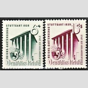 FRIM�RKER TYSK RIGE: 1938 | AFA 687,688 | Haveudstilling. - 6 + 15 pf. + (4,5 pf.) - Postfrisk