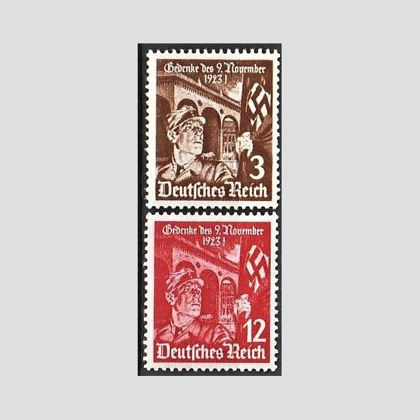 FRIMRKER TYSK RIGE: 1935 | AFA 593,594 | NSDAP jubilum. - 3 + 12 pf. - Postfrisk