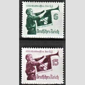 FRIM�RKER TYSK RIGE: 1935 | AFA 579,580 | Hitlerungdomsforbundet. - 6 + 15 pf. - Postfrisk