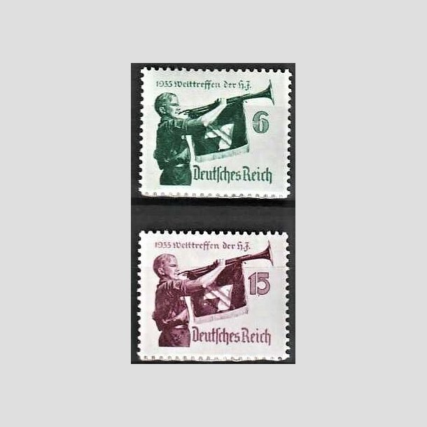 FRIMRKER TYSK RIGE: 1935 | AFA 579,580 | Hitlerungdomsforbundet. - 6 + 15 pf. - Postfrisk