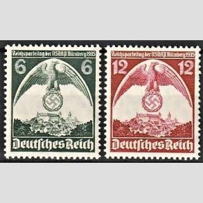 FRIM�RKER TYSK RIGE: 1935 | AFA 581,582 | Partidag. - 6 + 12 pf. - Postfrisk